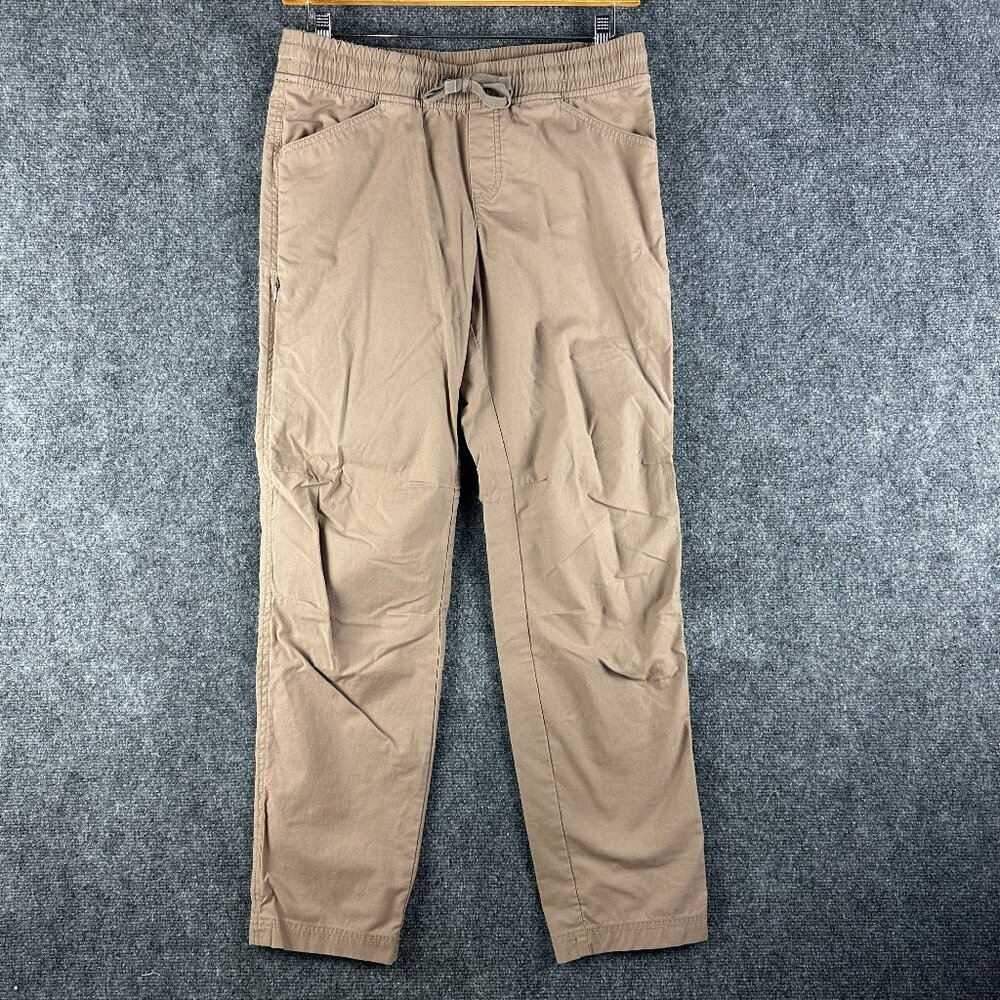 Eddie Bauer Travex Pants Womens 6 Brown Stretch Flat Front Pull On Elastic Waist